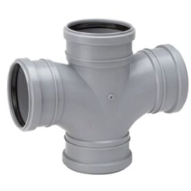 DUBBELGRENRÖR 110 MM X 88,5° 4MUFF, SVÄNGT GRÅ HTP UPONOR