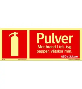 SKYLT PULVERSLÄCKARE AFS 250X100MM SUPERNOVA