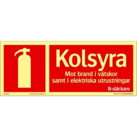 SKYLT KOLSYRESLÄCKARE AFS 250X100MM SUPERNOVA