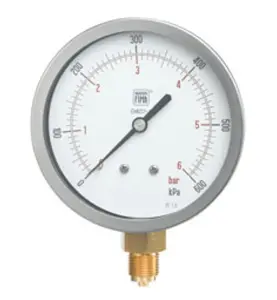 TRYCKMÄTARE MS4/3A G10 100 MM 0-2,5 BAR/KPA UTVÄNDIG GÄNGA, NEDÅT, FYLLD
