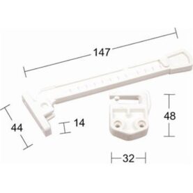 VÄDRINGSBESLAG FÖNSTERHÅLLARE VIT INÅTGÅENDE
