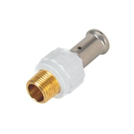 RAK KOPPLING 16XR15 MUFF X UTVÄNDIG GÄNGA VIT/ROSTFRI