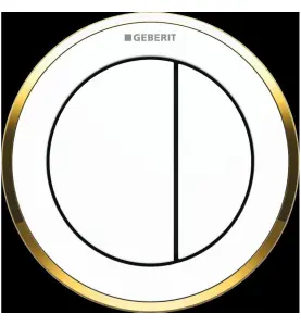 SPOLKNAPP OMEGA10 DUBBEL VIT/FÖRGYLLD GEBERIT