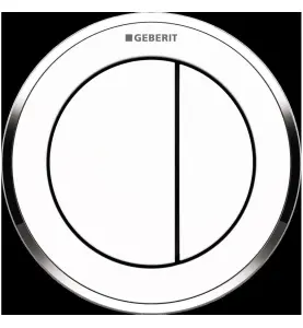 SPOLKNAPP OMEGA10 DUBBEL VIT/BLANKFÖRKROMAD GEBERIT