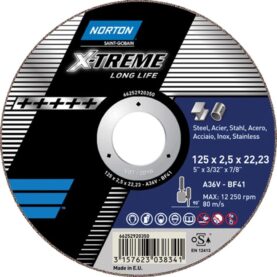 KAPSKIVA  A36V 125X2X22,23 MM T41 X-TREME LIFE NORTON