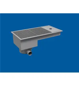 GOLVBRUNN FURO 325 75 MM 600X400 MM (LXB) SIDOUTLOPP KLÄMRAM FÖR PLASTMATTA
