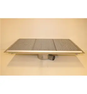 GOLVBRUNN FURO 113, 150 MM DJUP ÖVERDEL 75MM 900X600MM (LXB) SIDOUTLOPP VIDHÄFTNINGSFLÄNS FÖR MASSA