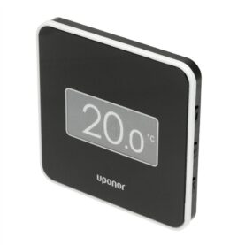 TERMOSTAT 80X80 MM (BXH) MED DISPLAY, RH-GIVARE SVART SMATRIX WAVE UPONOR