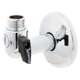 VINKELKULVENTIL R15 2UTVÄNDIG GÄNGA, MED KÅPA OCH VRED KROM BROEN BALLOFIX