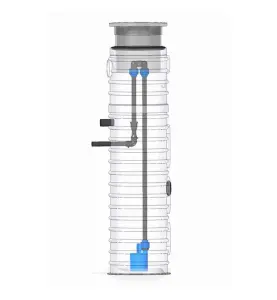 PUMPSTATION COMPIT DRÄN C, SXM2 110MM X DN40 INLOPP X UTLOPP 2000X500MM (HXØ) MED NIVÅVIPPA FLYGT