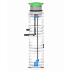 PUMPSTATION COMPIT DRÄN P, SXM2 110MM X DN40 INLOPP X UTLOPP 2000X500MM (HXØ) MED NIVÅVIPPA FLYGT