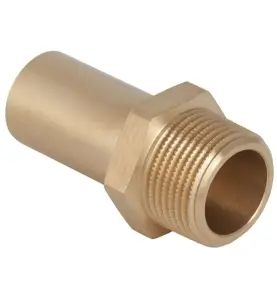 ÖVERGÅNGSNIPPEL 15 MM X R15 SLÄTÄNDA X UTVÄNDIG GÄNGA RÖDGODS M-PROFIL MAPRESS GEBERIT