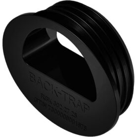 BAKVATTENSTOPP 75 MM 90X75X30 HINDRA BAKVATTEN TILL AVLOPP FORMGJUTEN SVART