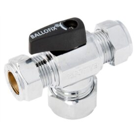 KULVENTIL T-RÖR 15X15X15 KLÄM X KLÄM, MED VRED KROM BROEN BALLOFIX