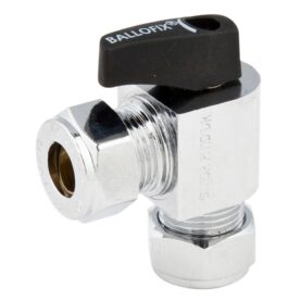 VINKELKULVENTIL 15X10X90° KLÄM X KLÄM, MED VRED KROM BROEN BALLOFIX