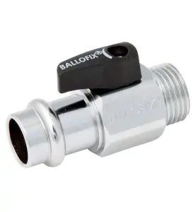 RAK KULVENTIL 15XR15 PRESS X UTVÄNDIG GÄNGA, MED VRED KROM BROEN BALLOFIX