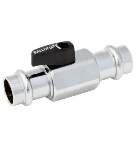 RAK KULVENTIL 12X12 PRESS X PRESS, MED VRED KROM BROEN BALLOFIX