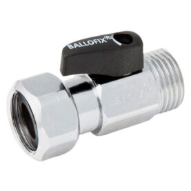 RAK KULVENTIL R15 LEKMUTTER X UTVÄNDIG GÄNGA, MED VRED KROM BROEN BALLOFIX