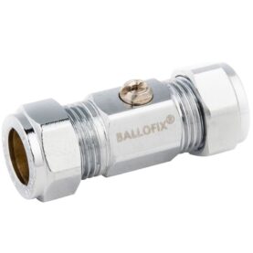 RAK KULVENTIL 10X10 KLÄM X KLÄM KROM BROEN BALLOFIX