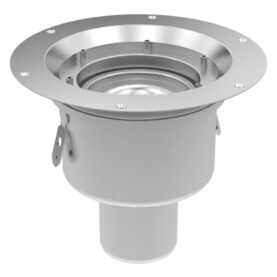 GOLVBRUNN DRAIN 206-75B 75MM Ø150MM BOTTENUTLOPP, FÖR FLÄKTRUM UTAN MONTERINGSSATS ROSTFRI BLUCHER