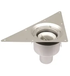 GOLVBRUNN DRAIN 206-75B-3K 75MM Ø150MM BOTTENUTLOPP ÖVERDEL TREKANT ROSTFRI BLUCHER