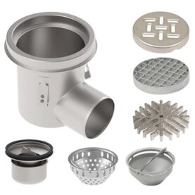 INDUSTRIBRUNNSPAKET 760-E Ø200 S75 SIDOUTLOPP FÖR BETONGGOLV MED MASSA/EPOXI BLUCHER