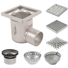 INDUSTRIBRUNNSPAKET 760-B 200X200 S110 SIDOUTLOPP FÖR BETONGGOLV MED KLINKERS UTAN TÄTSKIKT BLUCHER