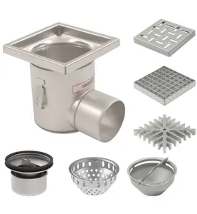 INDUSTRIBRUNNSPAKET 760-B 300X300 S110 SIDOUTLOPP FÖR BETONGGOLV MED KLINKERS UTAN TÄTSKIKT BLUCHER