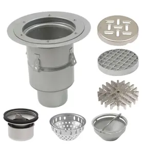 INDUSTRIBRUNNSPAKET 760-PL Ø200 B75 BOTTENUTLOPP FÖR BETONGGOLV MED PLASTMATTA BLUCHER
