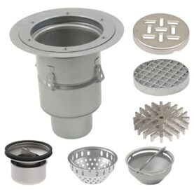 INDUSTRIBRUNNSPAKET 760-PL Ø300 B110 BOTTENUTLOPP FÖR BETONGGOLV MED PLASTMATTA BLUCHER