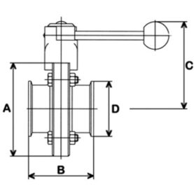 VRIDSPJÄLLVENTIL MB SMS 1 1/2"  TC