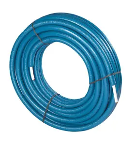 KOMBIRÖR UNI PIPE PLUS ISOLERAD 32X3,0 MM/15 MM L=25 METER RING VIT RÖR, BLÅ ISOLERING UPONOR