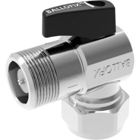 VINKELKULVENTIL 15 MM X G15 X 90° KLÄMRING X UTVÄNDIG GÄNGA, MED VRED KROM BROEN BALLOFIX