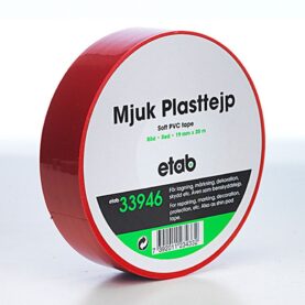 MJUK PLASTTEJP RÖD 19MM X 20METER