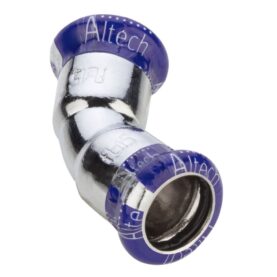 BÖJ 15 45° 2 MUFF FÖRKROMAD KOPPAR M-PROFIL ALTECH