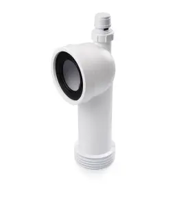 WC-ANSLUTNING UNIVERSAL X-TRA Ø110MM X 90° MED 40MM EXTRA INLOPP I VINKEL VIT JAFO