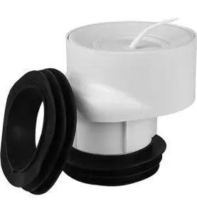 WC-ANSLUTNING 110/118 MM H=145 MM EXCENTRISK 30MM MED PACKNING OCH HUV VIT FALUPLAST