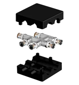 RADIATORFÖRDELARE 16X16X16 6MUFF, I PLAN, MED ISOLERING S-PRESS PLUS UPONOR