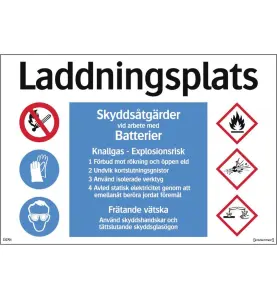 SKYLT LADDNINGSPLATS 400X275 MM