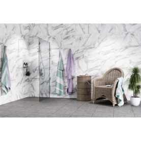 SKÄRMVÄGG LUXOR VÄGGMONTAGE 96 CM 8 MM TIMELESS KROM ALTERNA