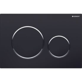 SPOLPLATTA SIGMA 20 DUBBEL MATTLACKERAD SVART BLANK EASY TO CLEAN, GEBERIT