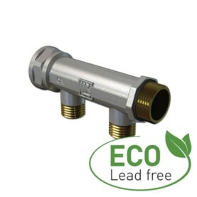FÖRDELARE 2 UNI ECO 1 X G20 / 2 X G15, 2 X C/C50 MM AVSTICK FÖR PEX-RÖR NICKEL LK