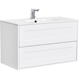 KOMMOD GABRIELLA 90 CM VIT MATT MED ARIELLA TVÄTTSTÄLL MINERALKOMPOSIT ALTERNA