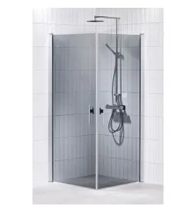 DUSCHHÖRNA LUSSO MED HANDTAG 2, RAK 100x100 GRÅTON ALTERNA