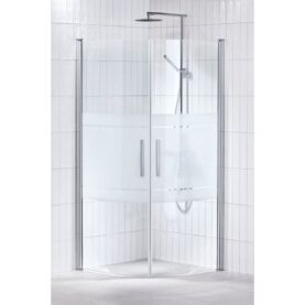 DUSCHHÖRNA LUSSO MED HANDTAG 1, SVÄNGD 80x80 HALVFROST ALTERNA