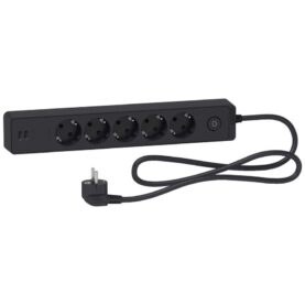 GRENUTTAG 5G+2USB 1,5 METER SVART