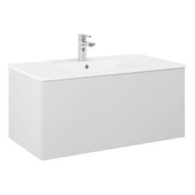 KOMMOD ELLA 90 CM GRÅ MATT MED ARIELLA TVÄTTSTÄLL MINERALKOMPOSIT ALTERNA