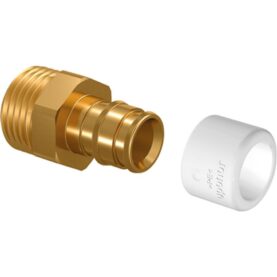 RAK NIPPEL 22 MM X G20 FOG X UTVÄNDIG GÄNGA MÄSSING/VIT Q&E UPONOR