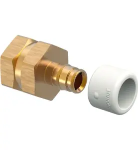 RAK NIPPEL 15 MM X G15 FOG X INVÄNDIG GÄNGA MÄSSING/VIT Q&E UPONOR