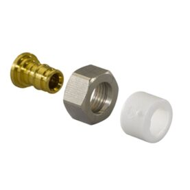 RAK KOPPLING 15 MM X G20 FOG X INVÄNDIG LÖPMUTTER MÄSSING/VIT Q&E UPONOR